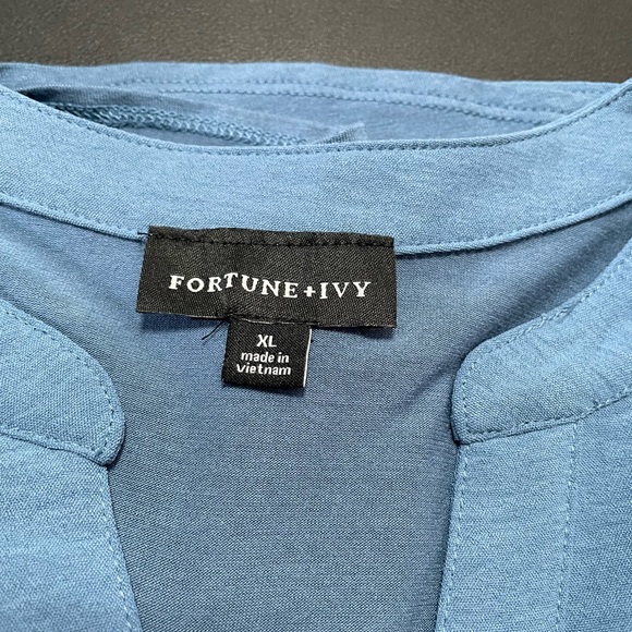 Fortune + Ivy Women's Blue Blouse - Picture 6 of 7